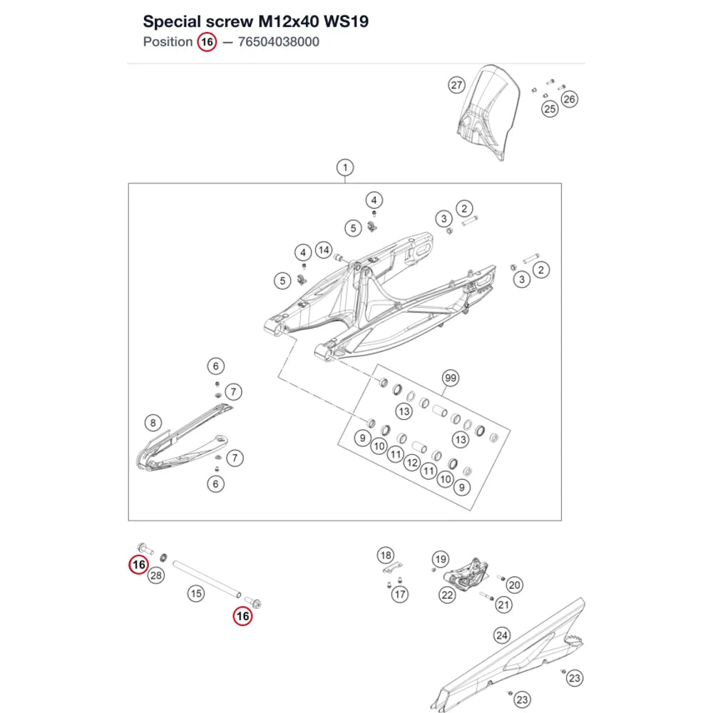 Special screw M12x40 WS19