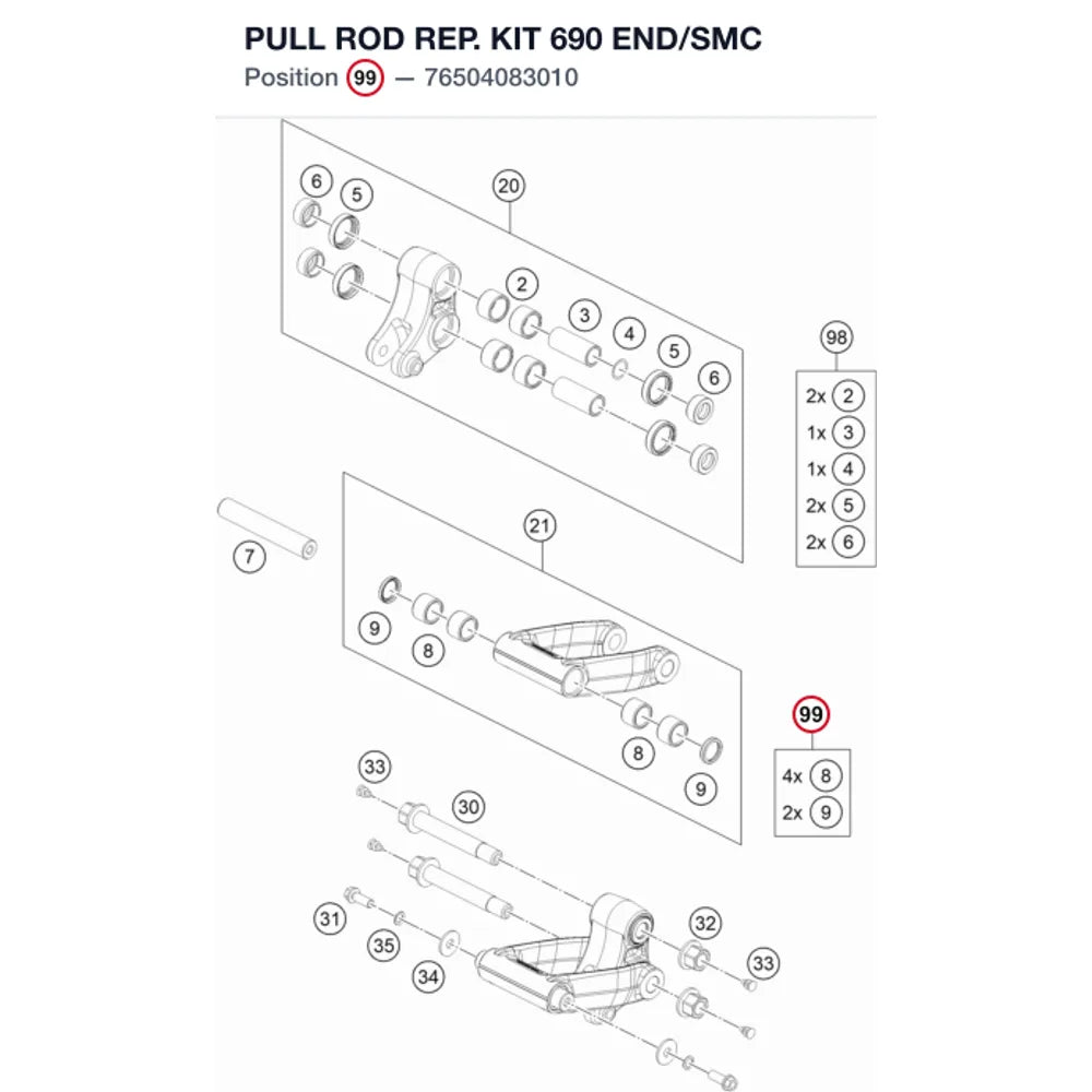 PULL ROD REP. KIT 690 END/SMC