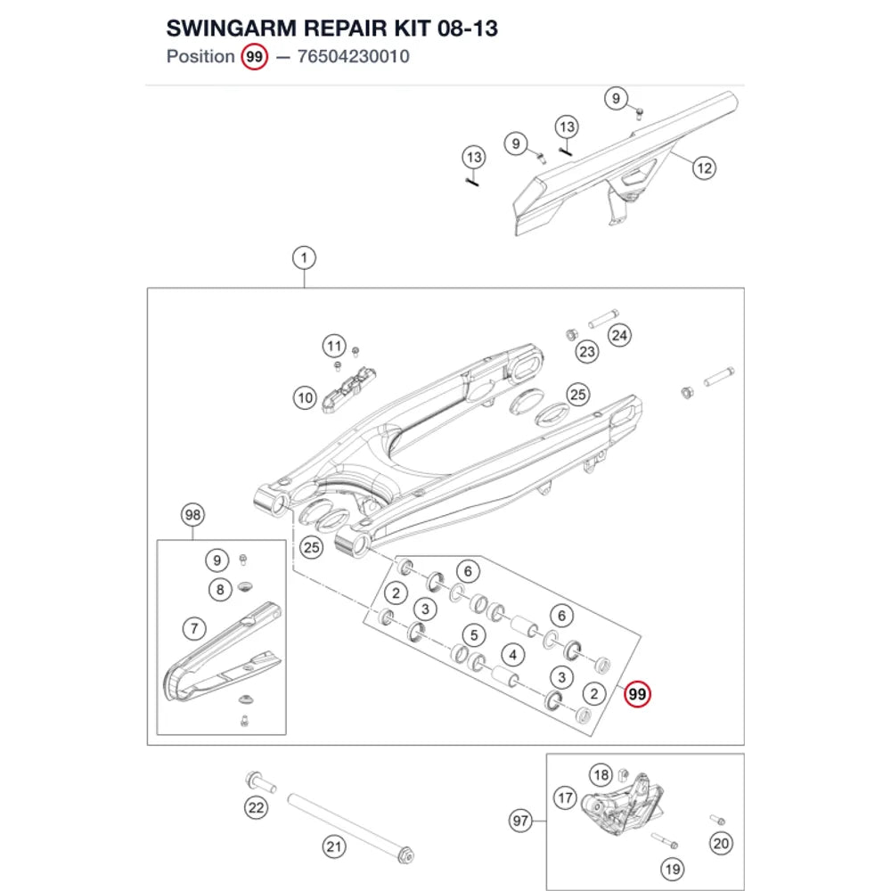 SWINGARM REPAIR KIT 08-13