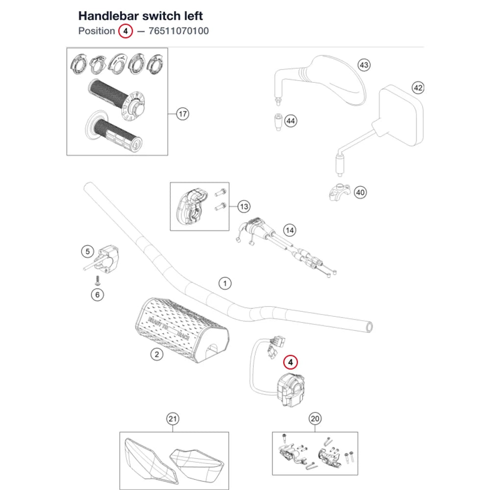 Handlebar switch left