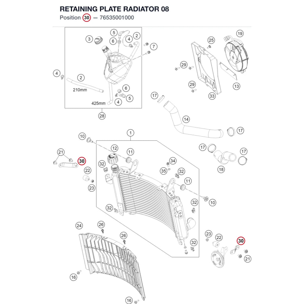 RETAINING PLATE RADIATOR    08