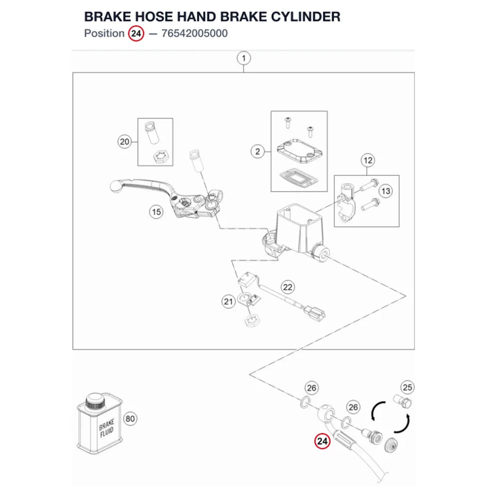 BRAKE HOSE HAND BRAKE CYLINDER
