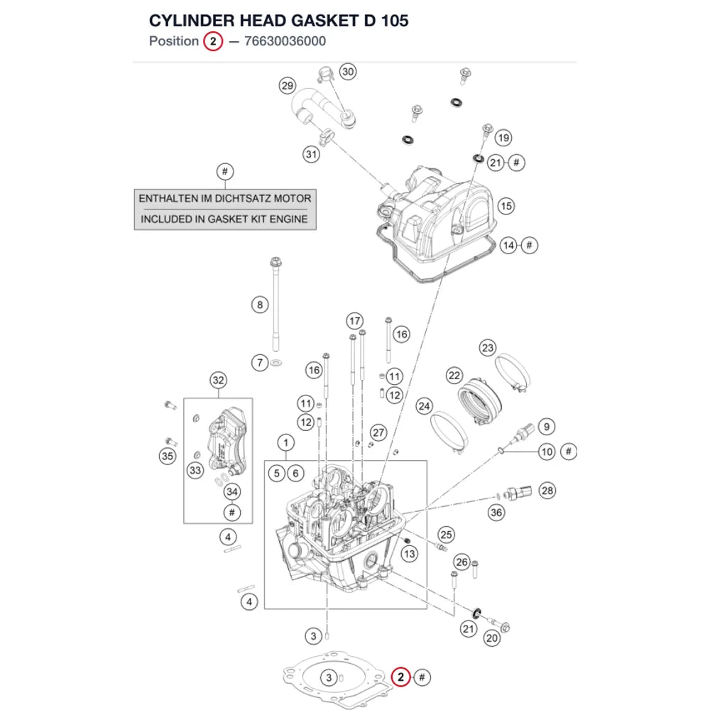 CYLINDER HEAD GASKET D 105