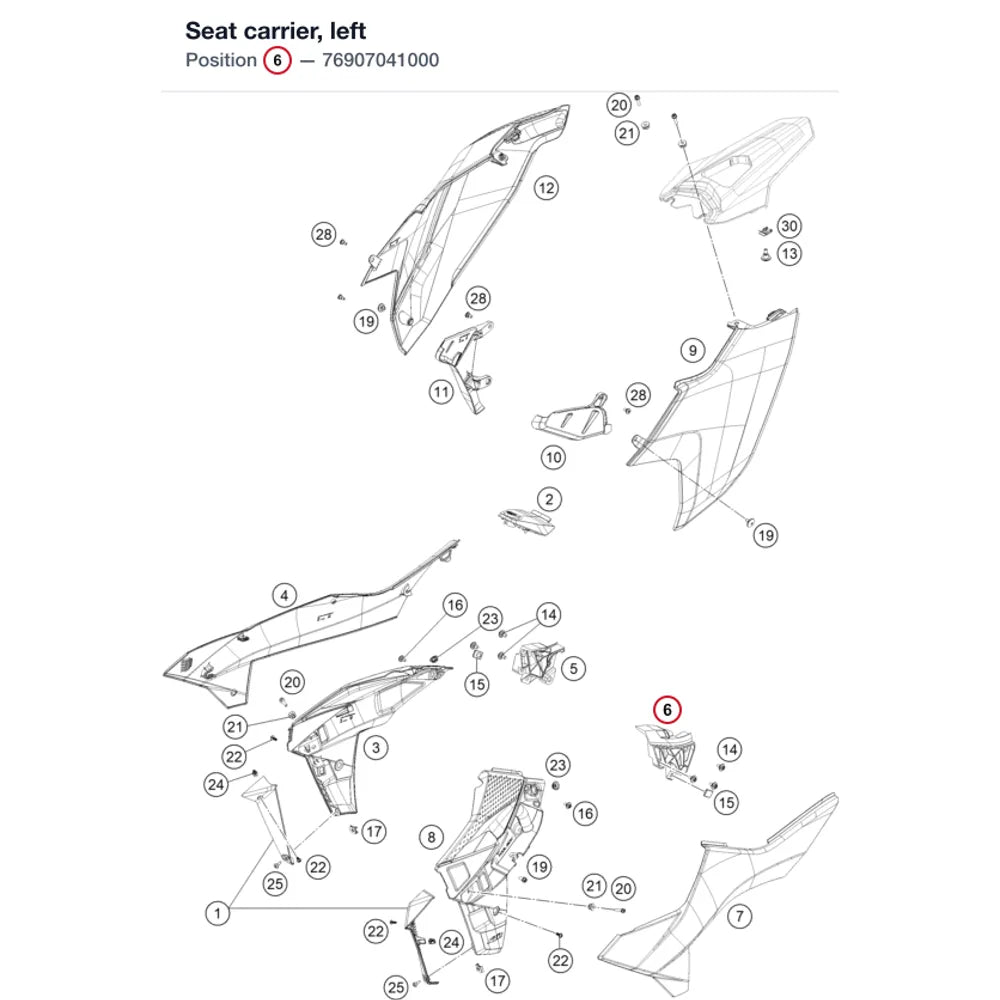 Seat carrier, left