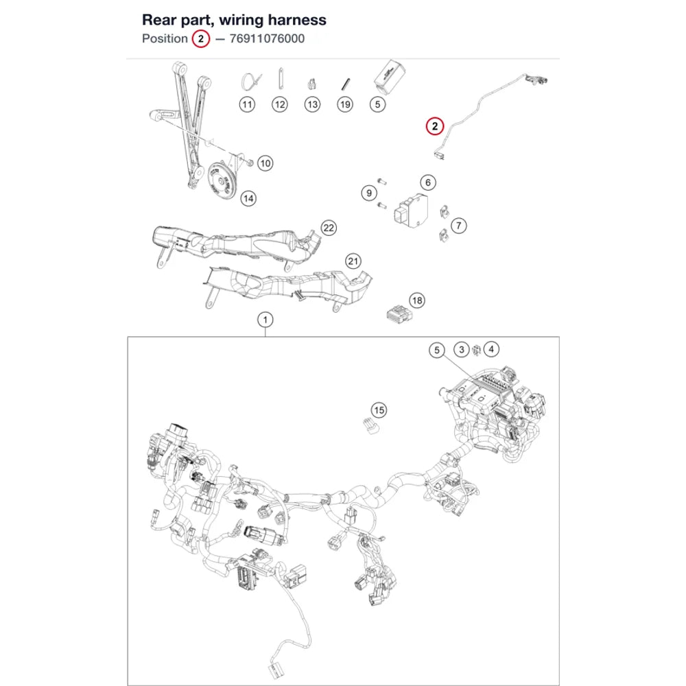 Rear part, wiring harness