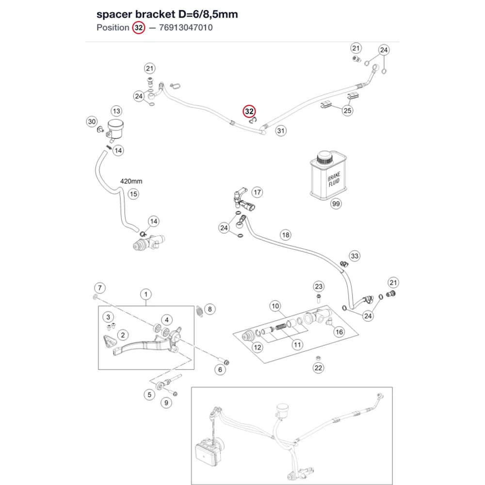 spacer bracket D=6/8,5mm