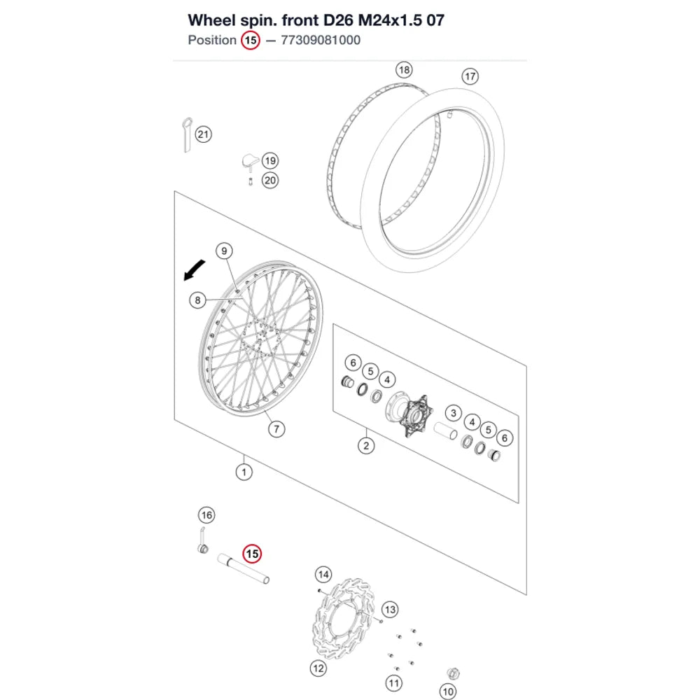 Wheel spin. front D26 M24x1.5 07