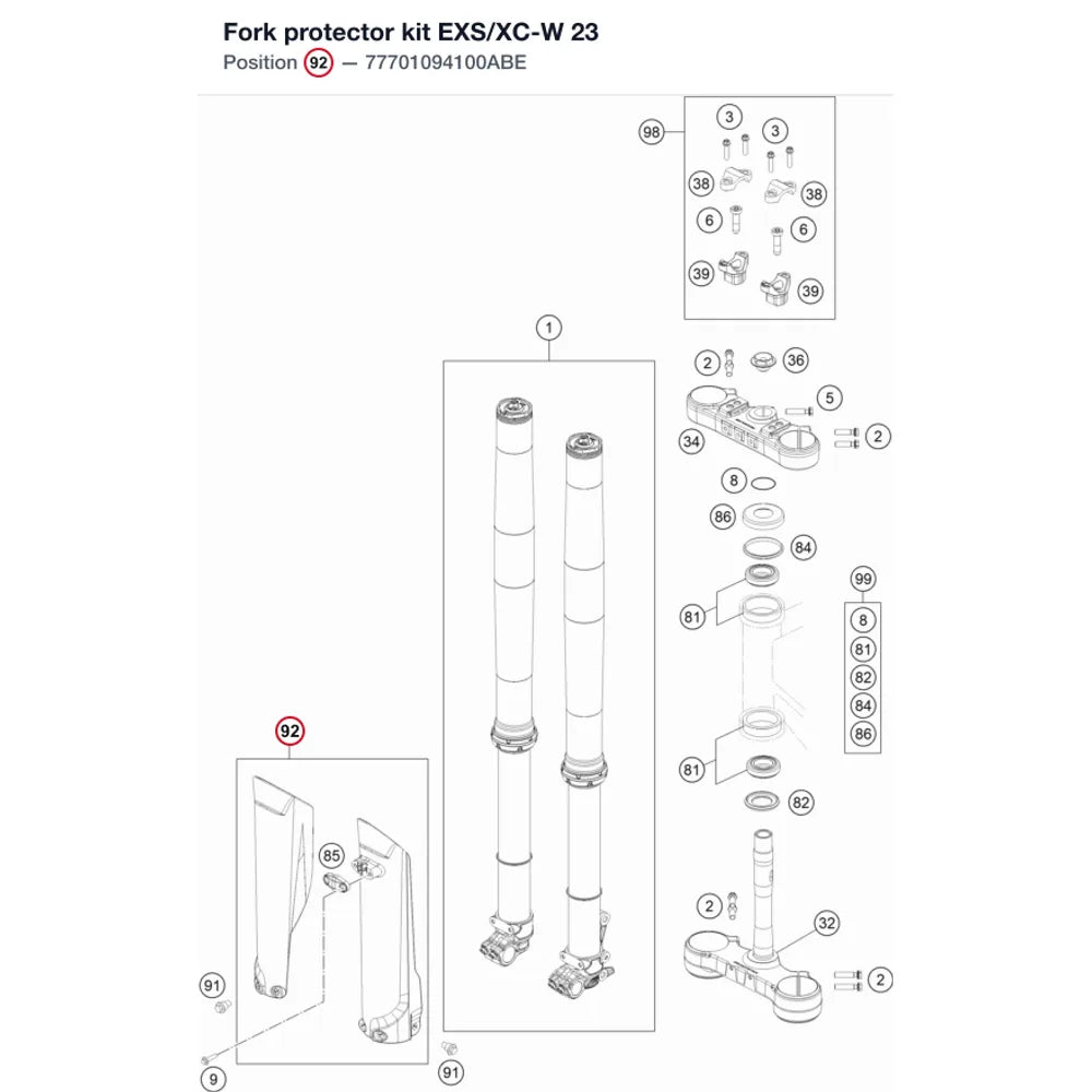 Fork protector kit EXS/XC-W 23