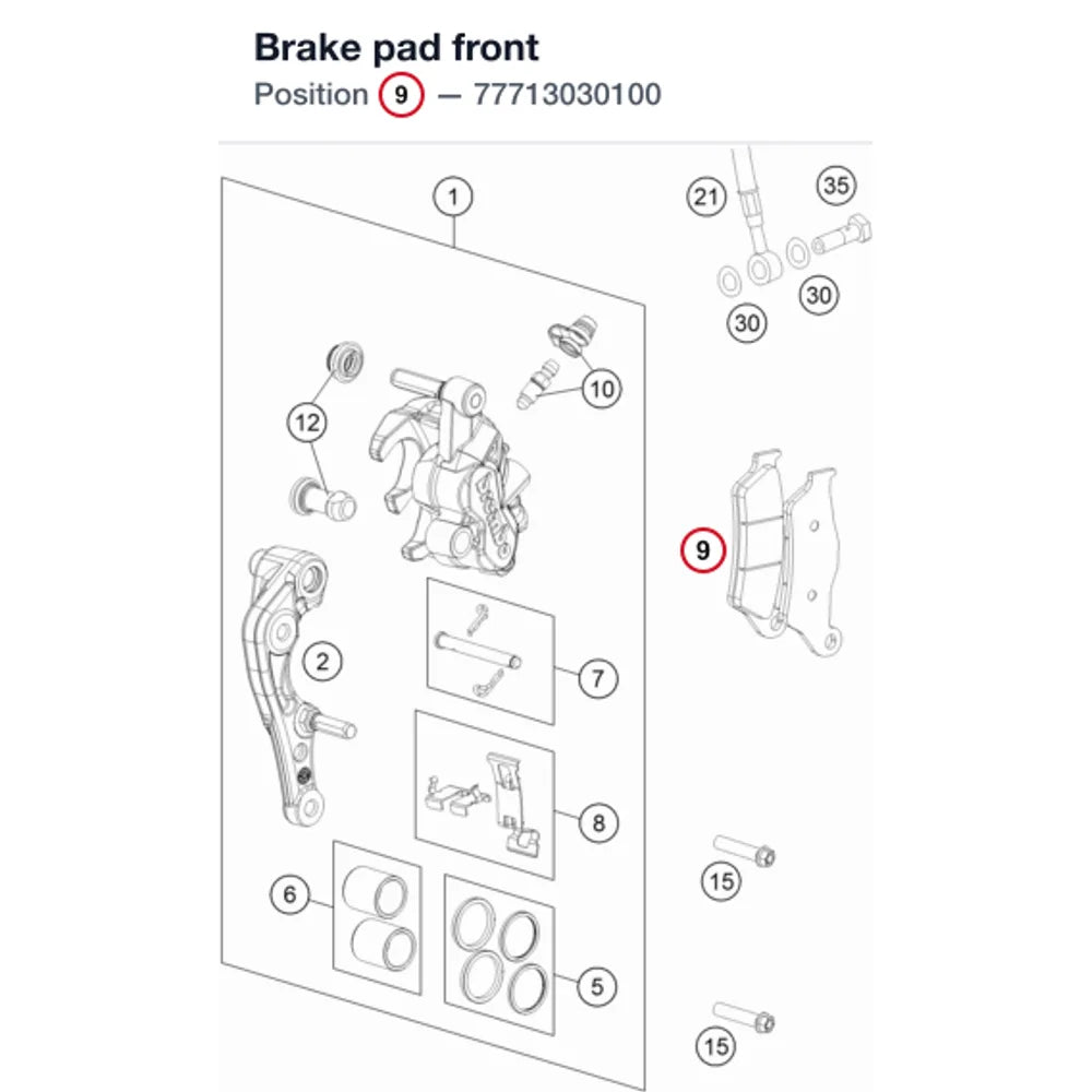 Brake pad front
