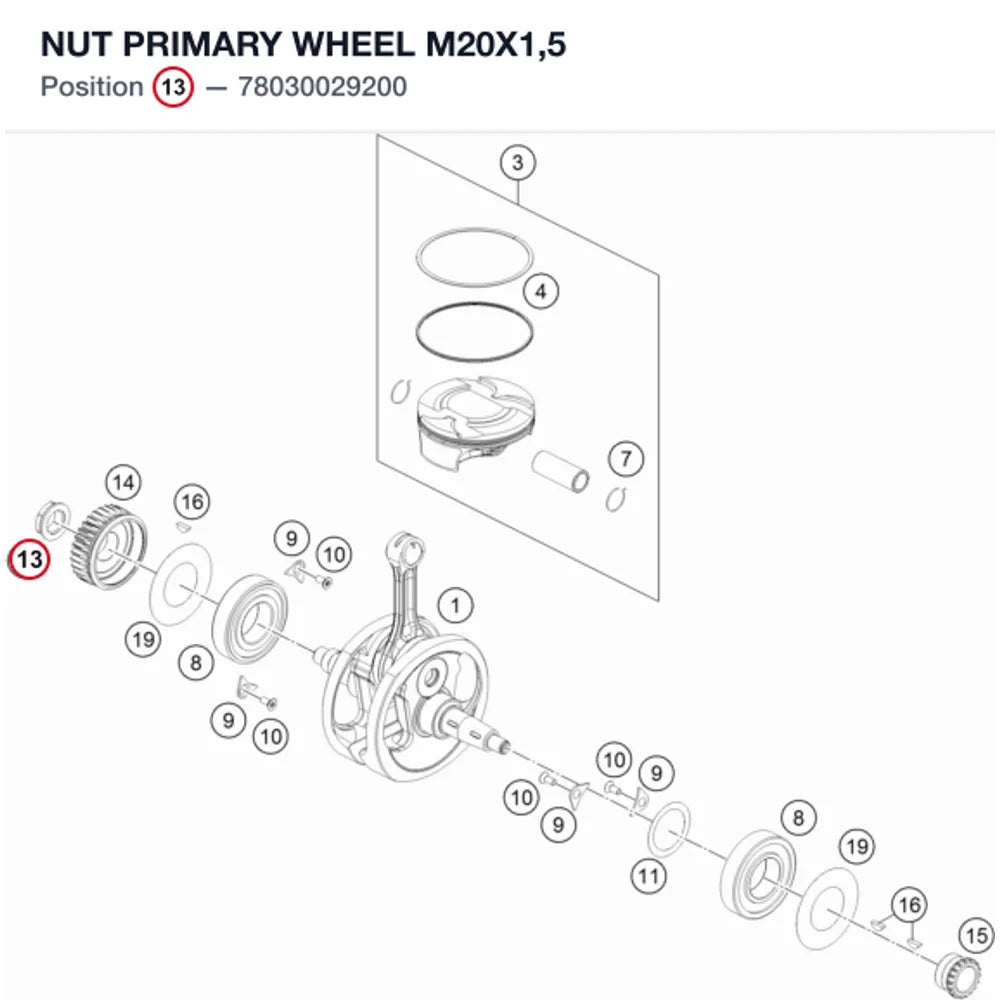 NUT PRIMARY WHEEL M20X1,5