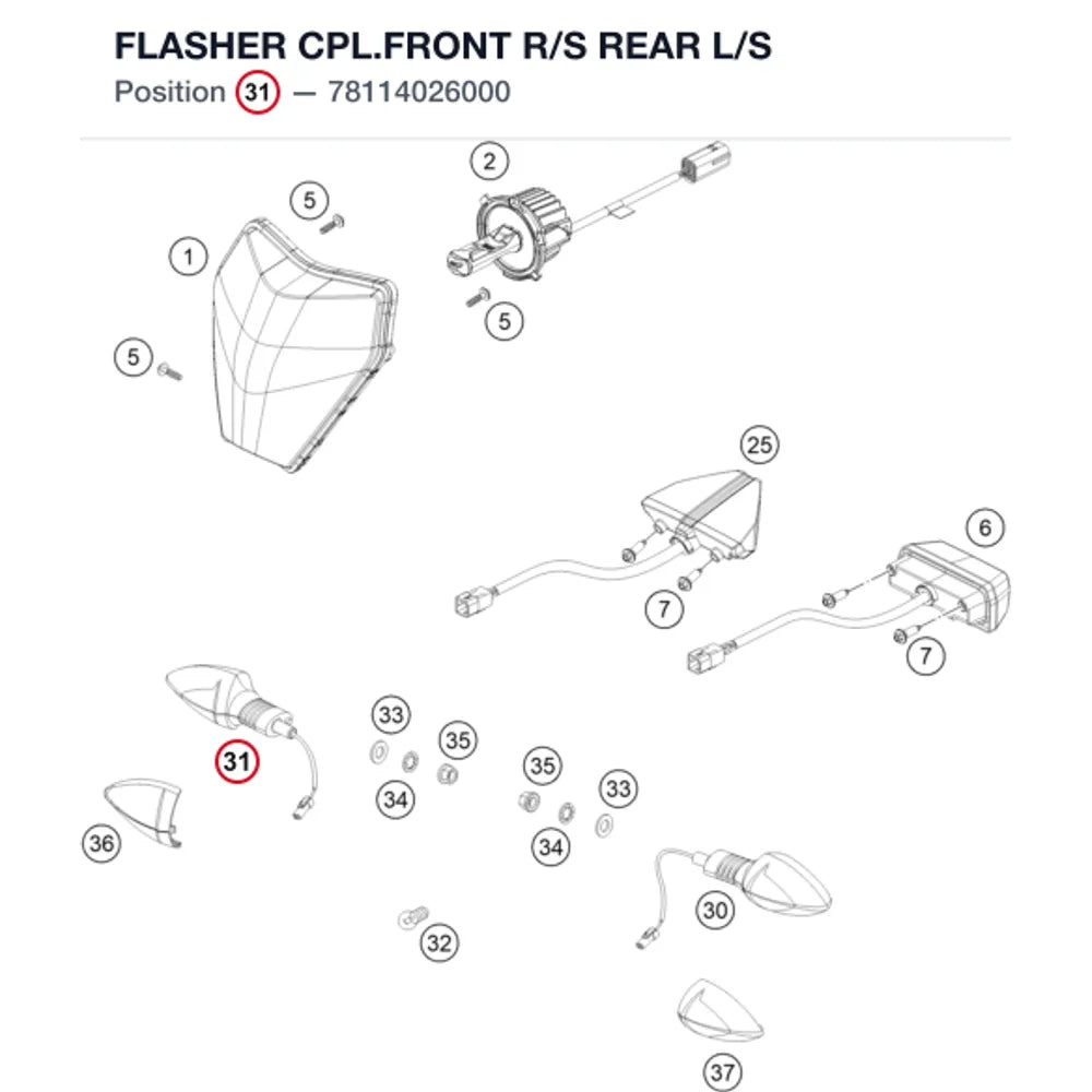 FLASHER CPL.FRONT R/S REAR L/S