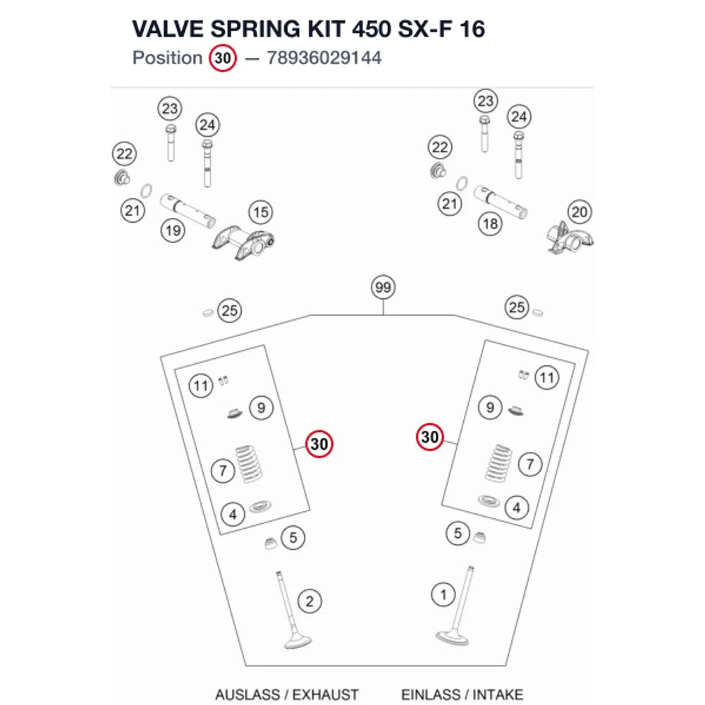 VALVE SPRING KIT 450 SX-F   16
