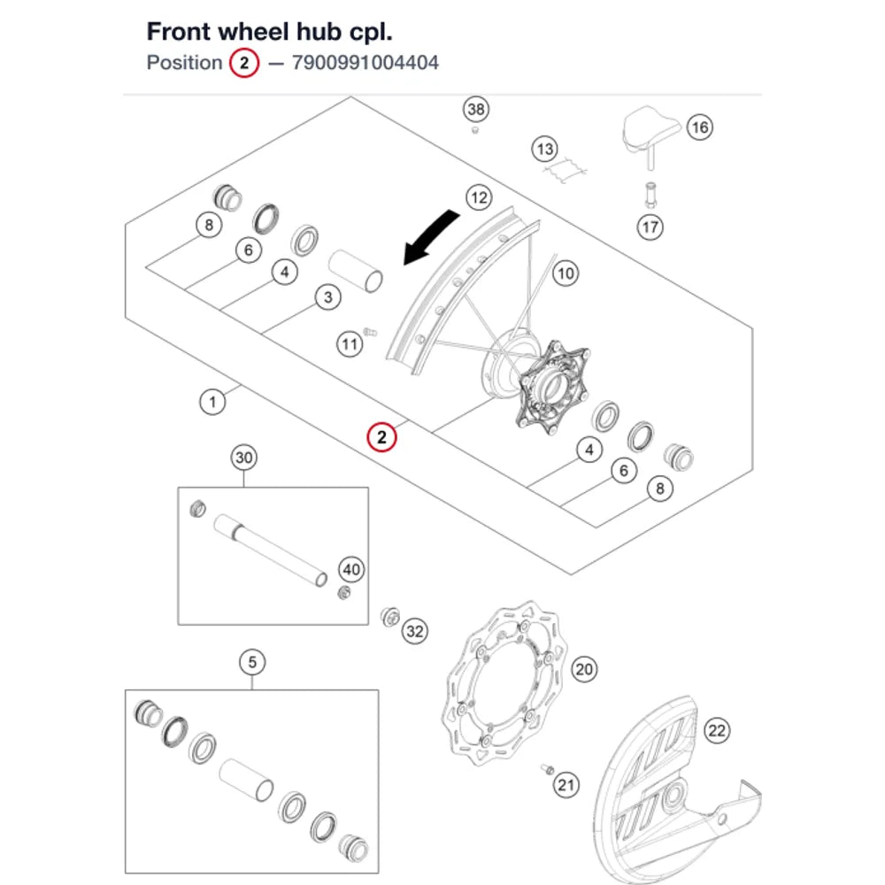 Front wheel hub cpl.