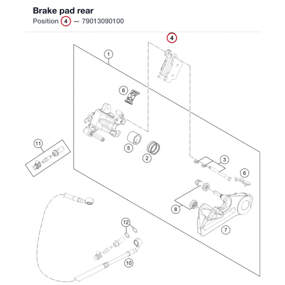 Brake pad rear