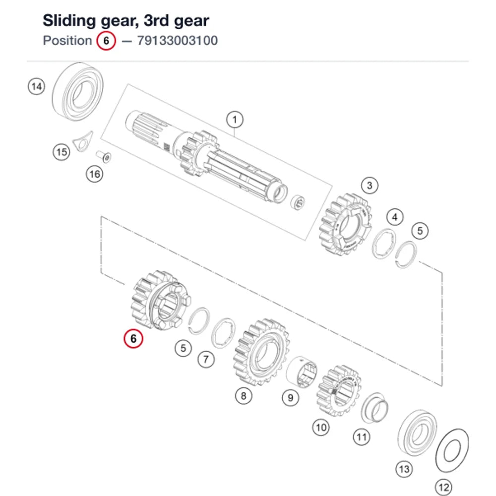 Sliding gear, 3rd gear