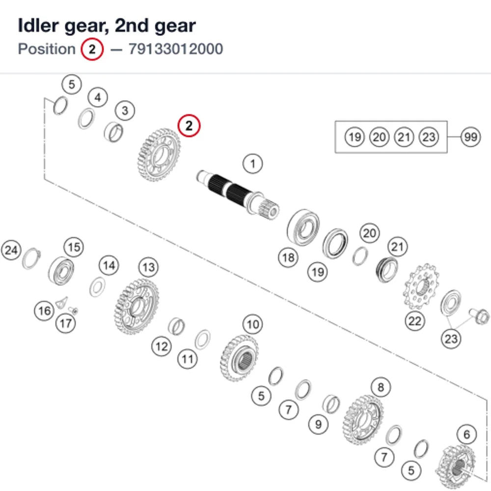 Idler gear, 2nd gear