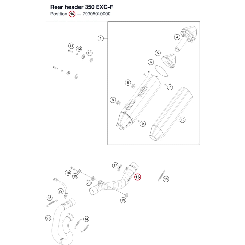 Rear header 350 EXC-F