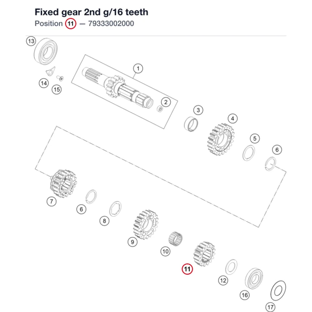 Fixed gear 2nd g/16 teeth