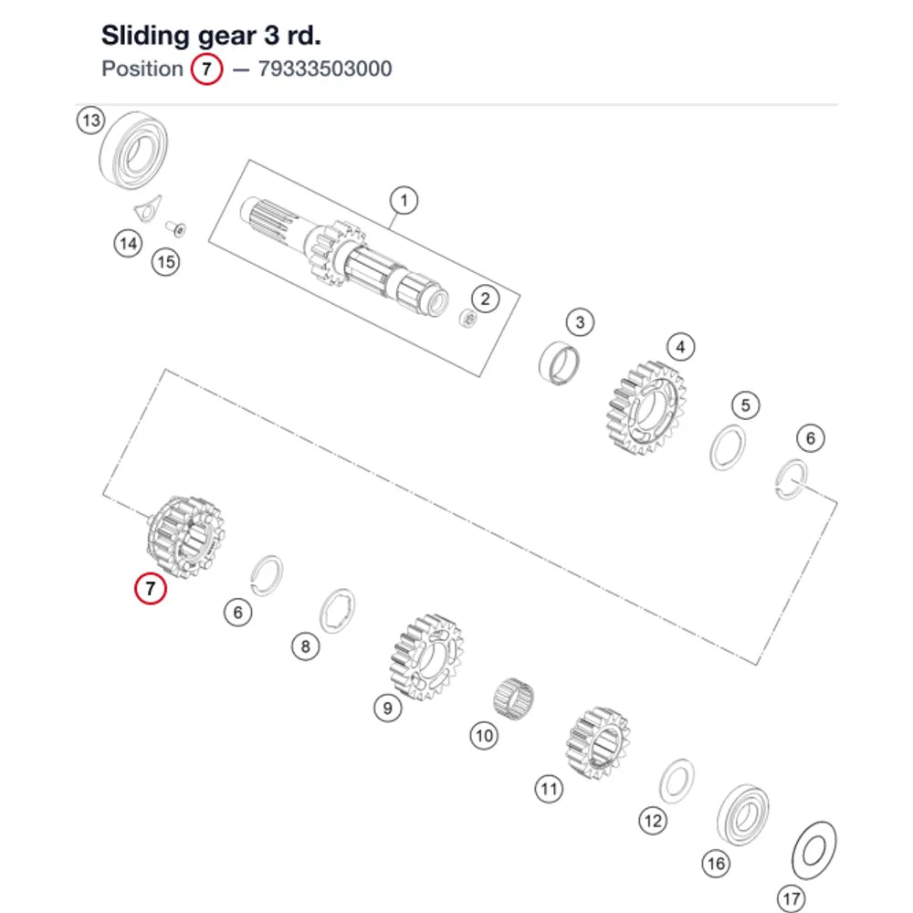 Sliding gear 3 rd.