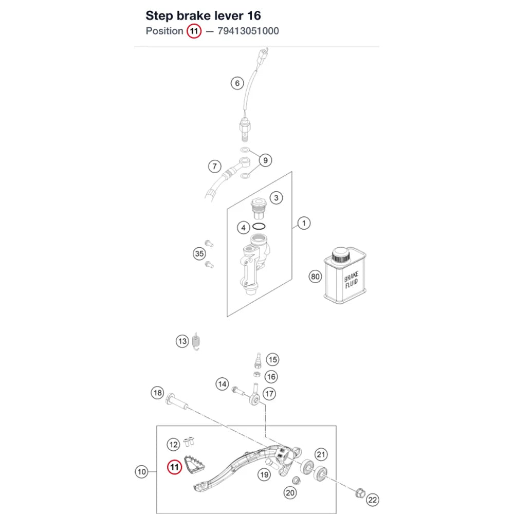 Step brake lever 16