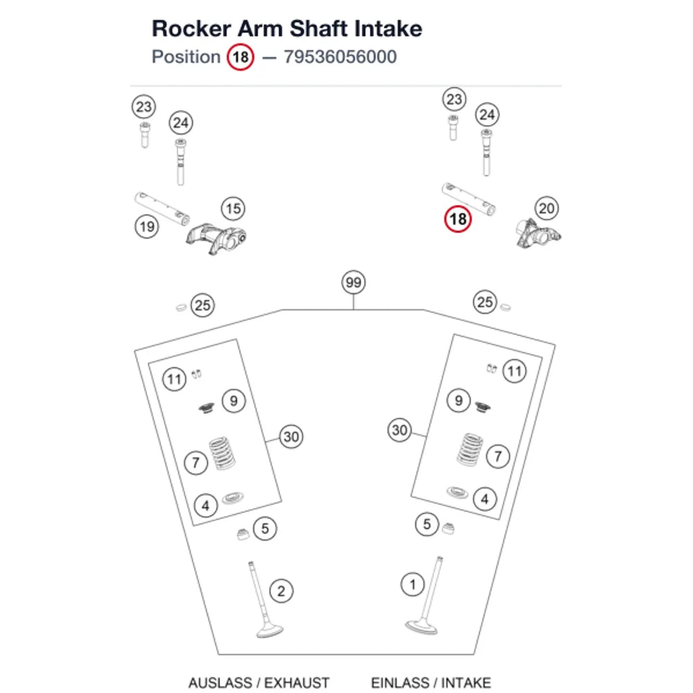 Rocker Arm Shaft Intake