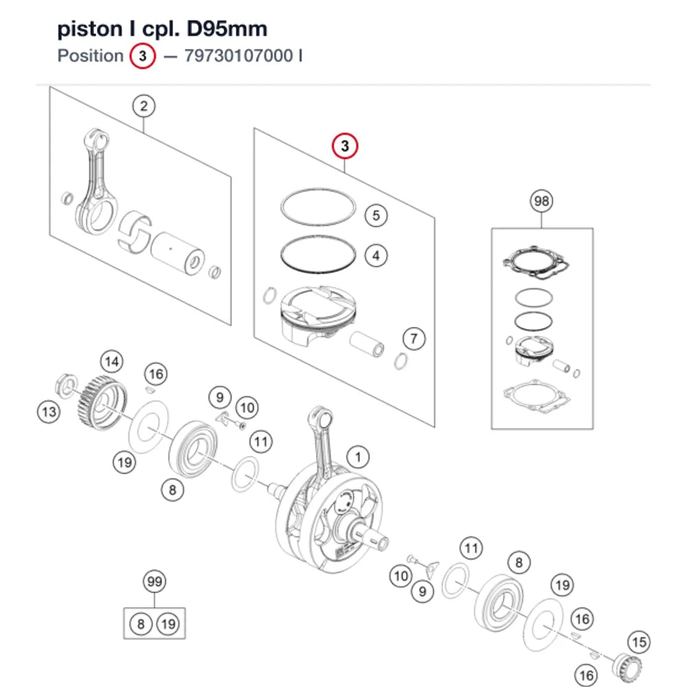 piston I cpl. D95mm
