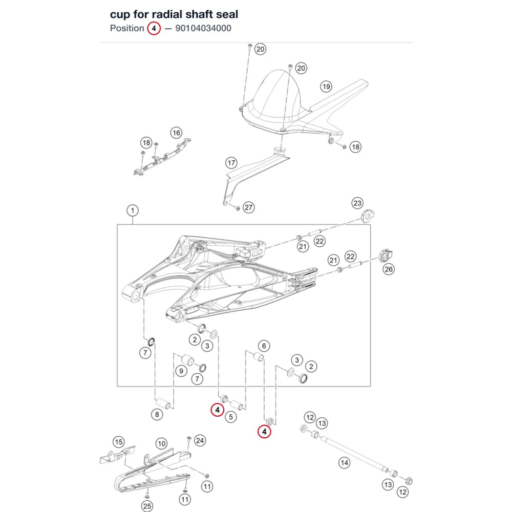 cup for radial shaft seal