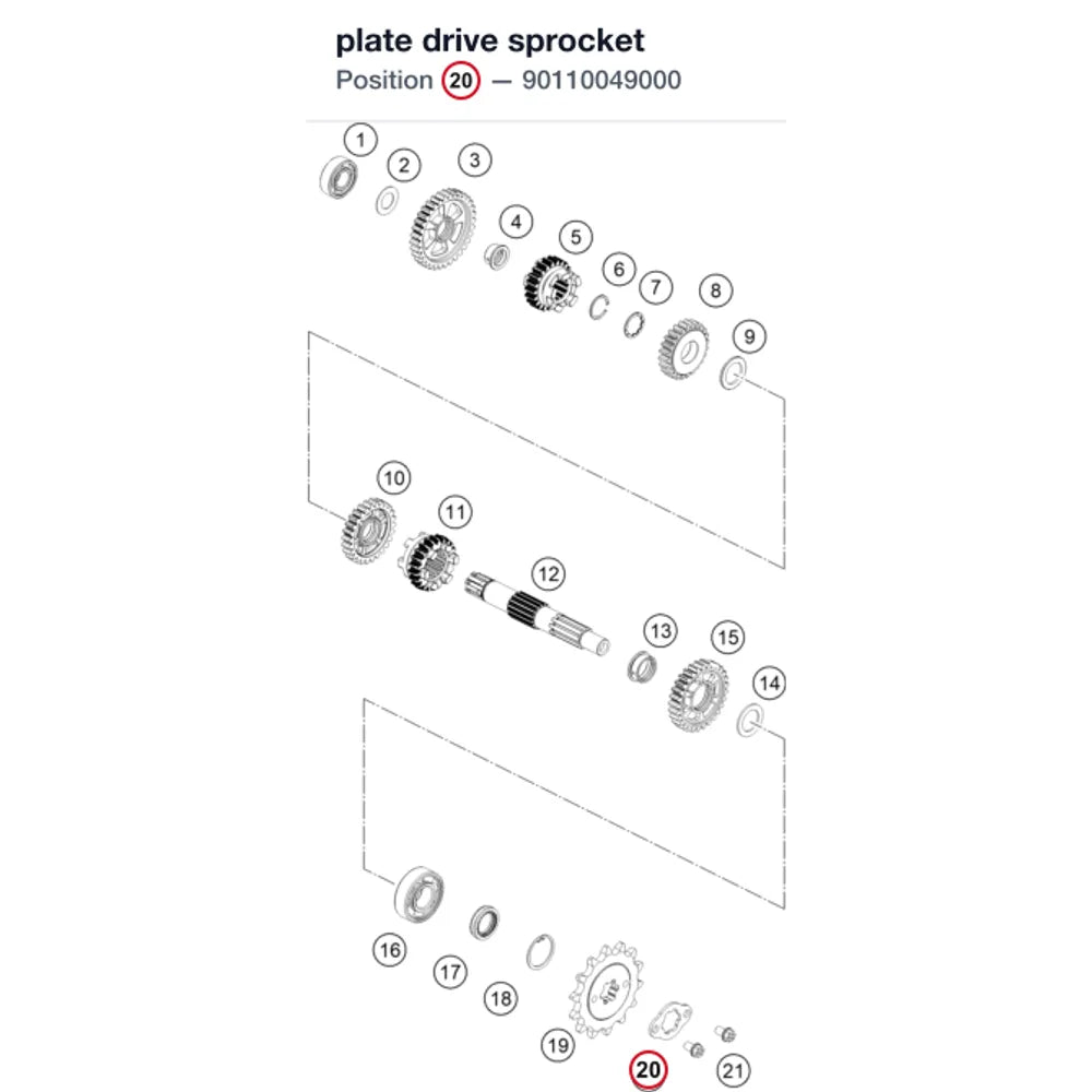 plate drive sprocket