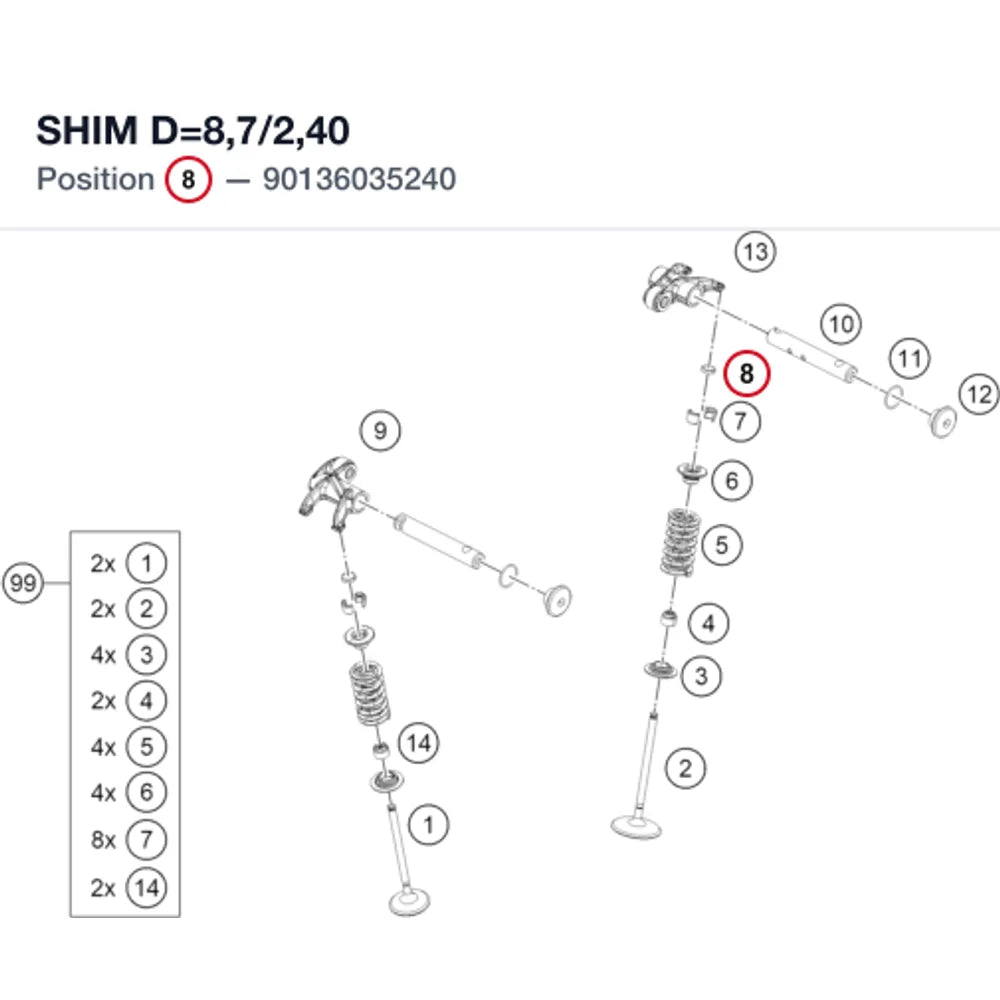 SHIM D=8,7/2,40