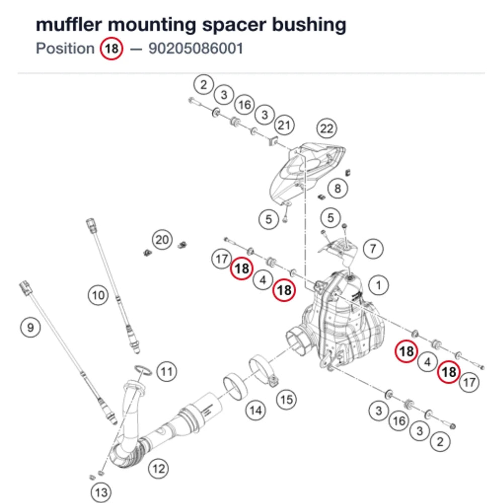 muffler mounting spacer bushing