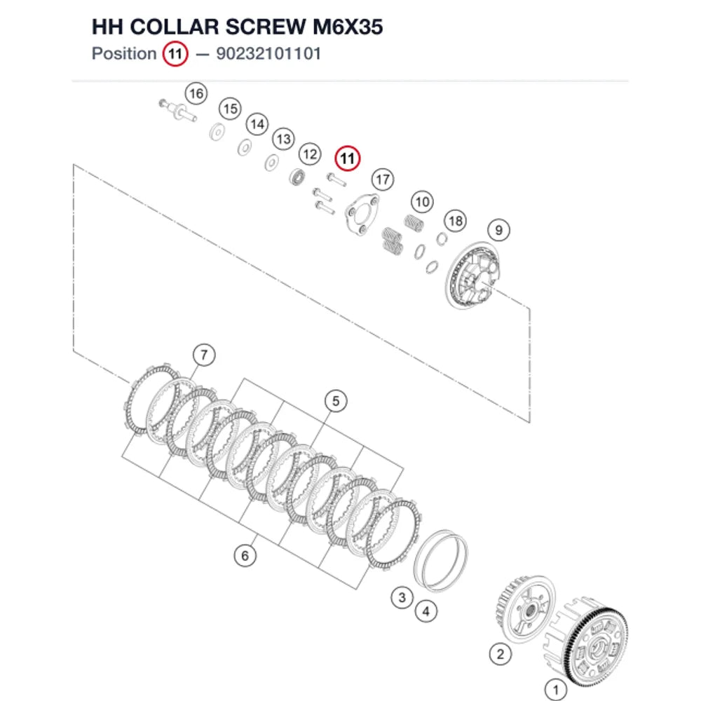 HH COLLAR SCREW M6X35