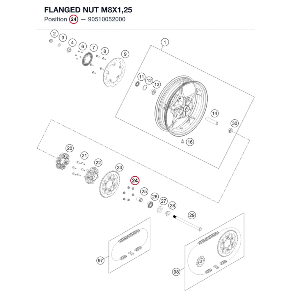 FLANGED NUT M8X1,25