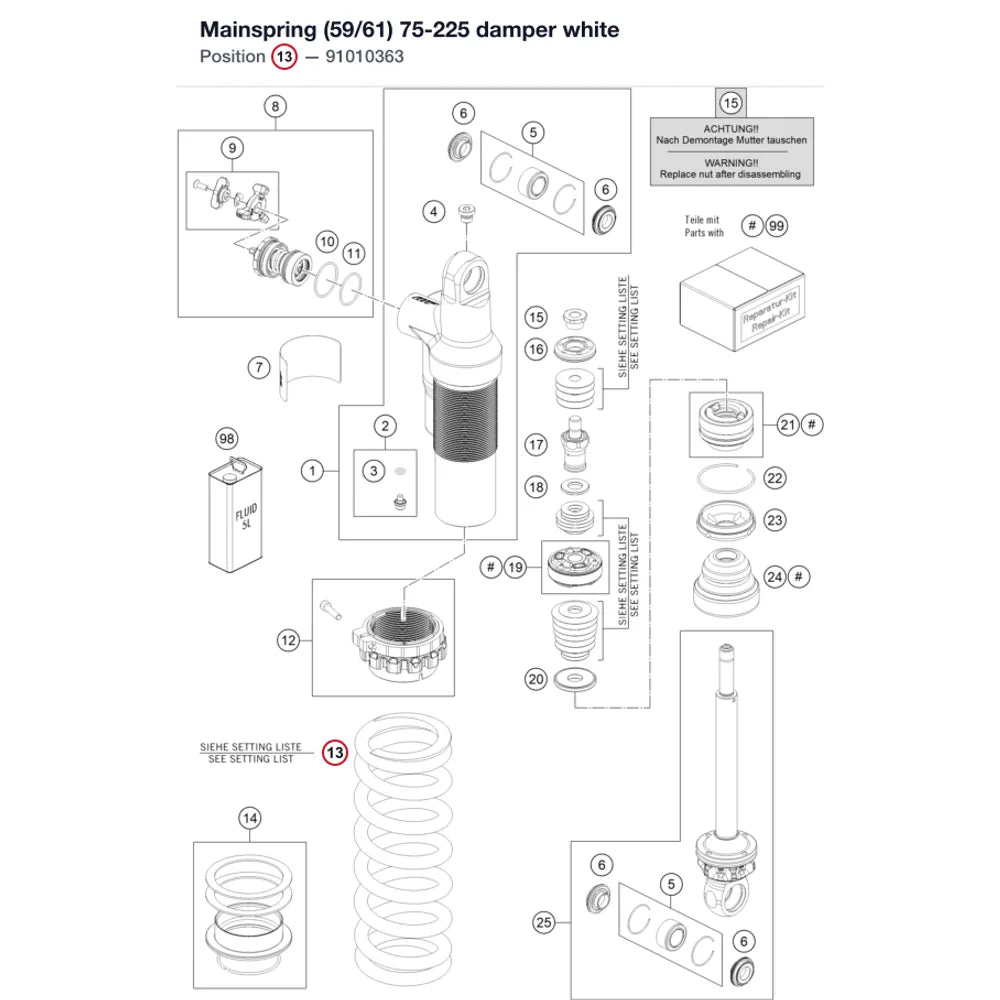 Mainspring (59/61) 75-225 damper white