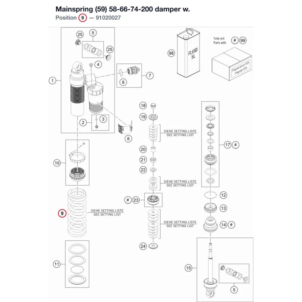 Mainspring (59) 58-66-74-200 damper w.