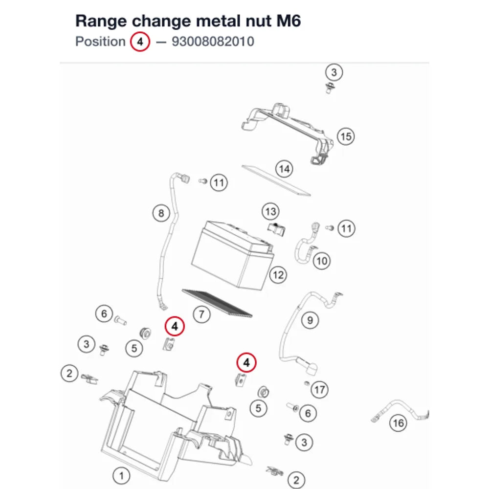 Range change metal nut M6