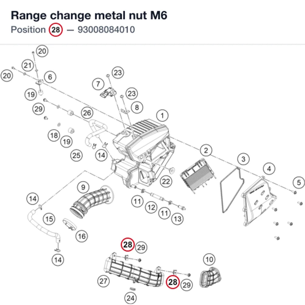 Range change metal nut M6