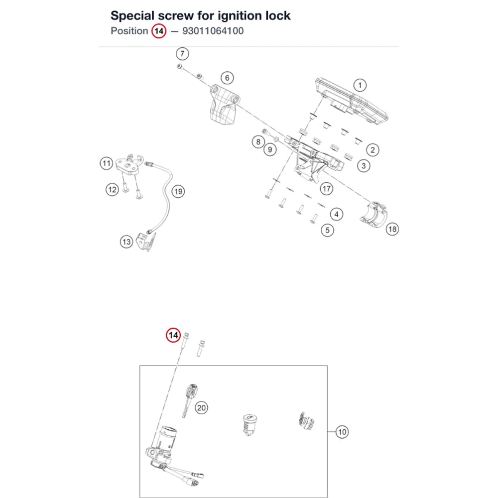 Special screw for ignition lock