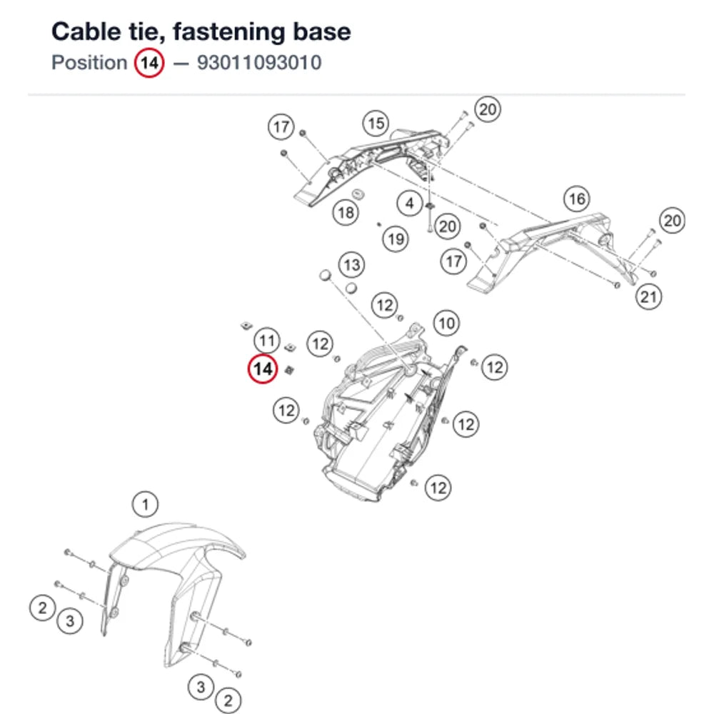 Cable tie, fastening base