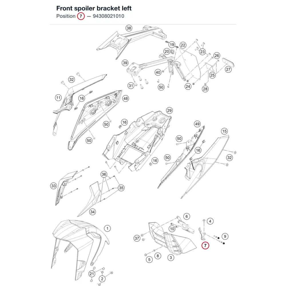 Front spoiler bracket left
