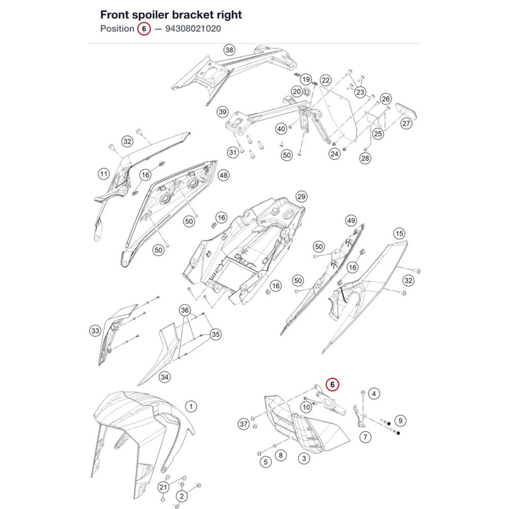Front spoiler bracket right
