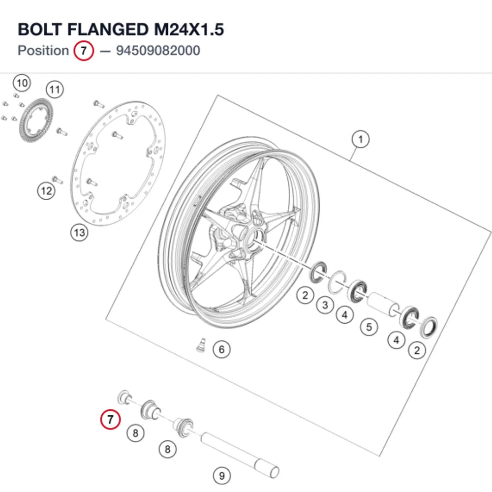 BOLT FLANGED M24X1.5