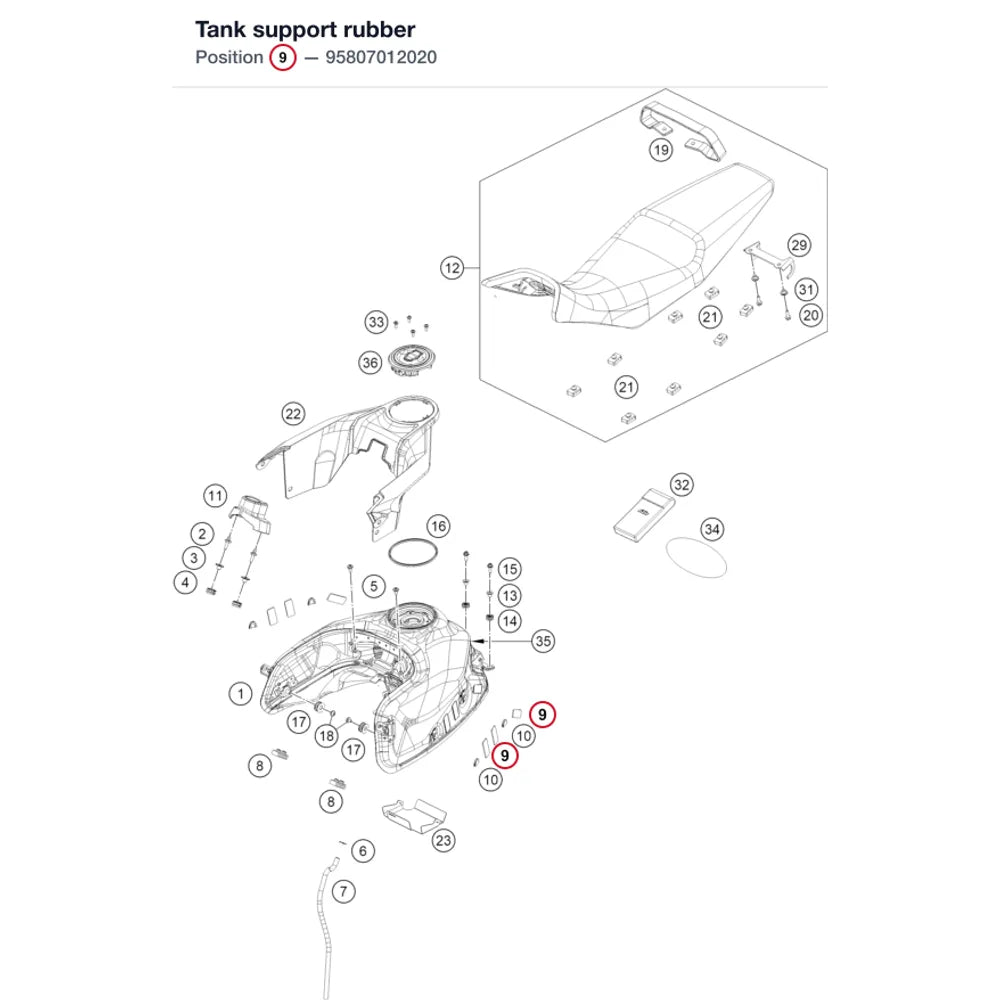 Tank support rubber