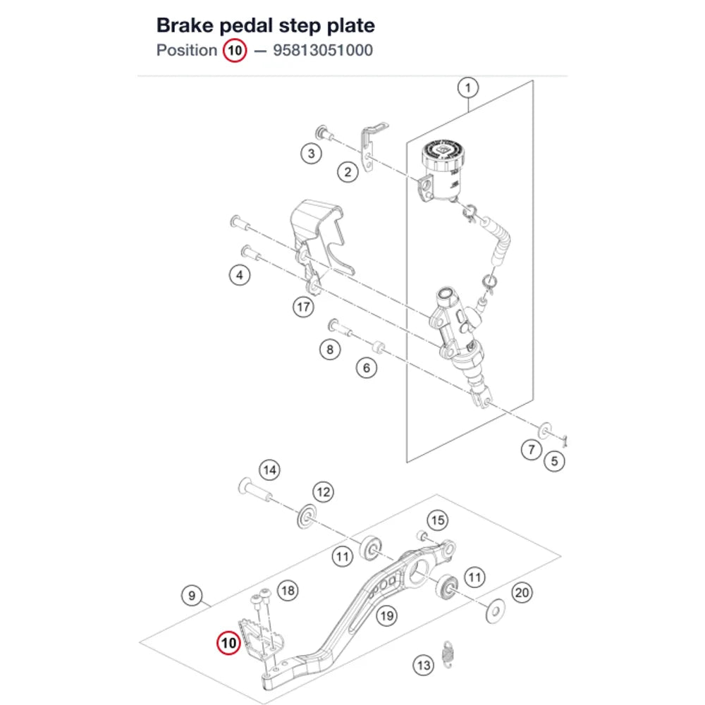 Brake pedal step plate