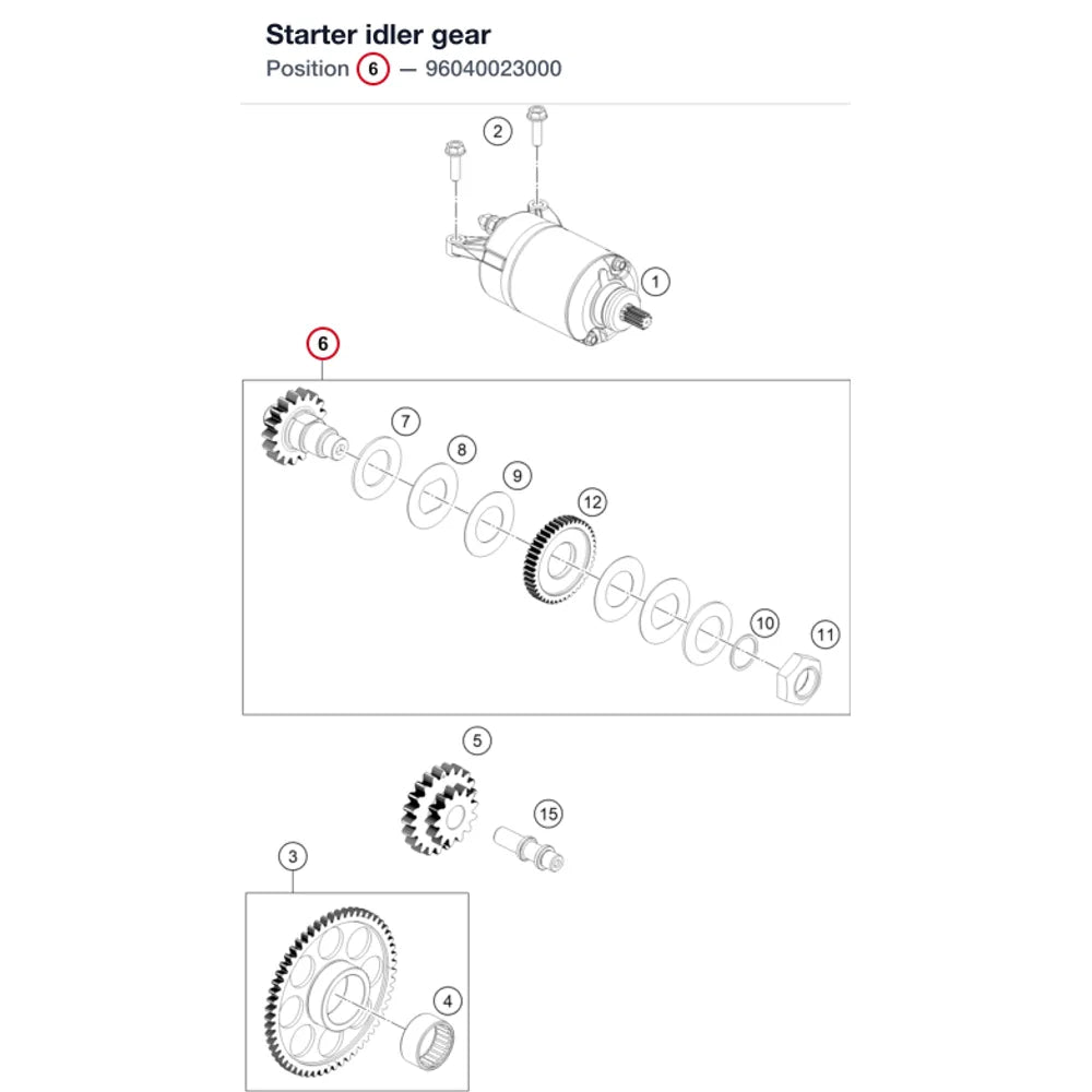 Starter idler gear