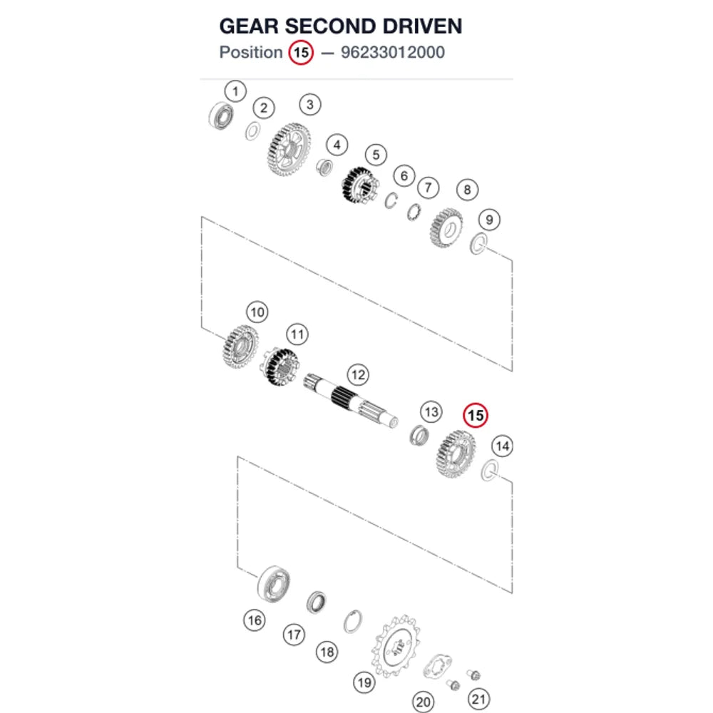 GEAR SECOND DRIVEN