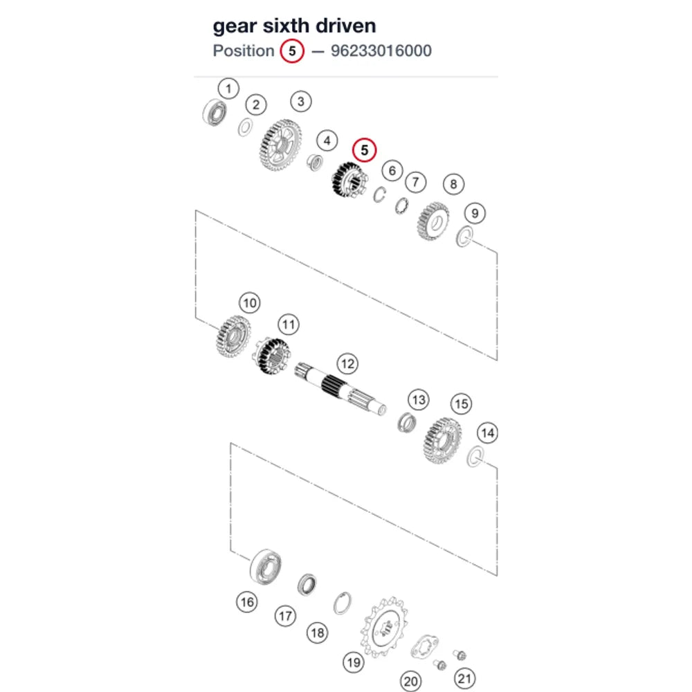 gear sixth driven
