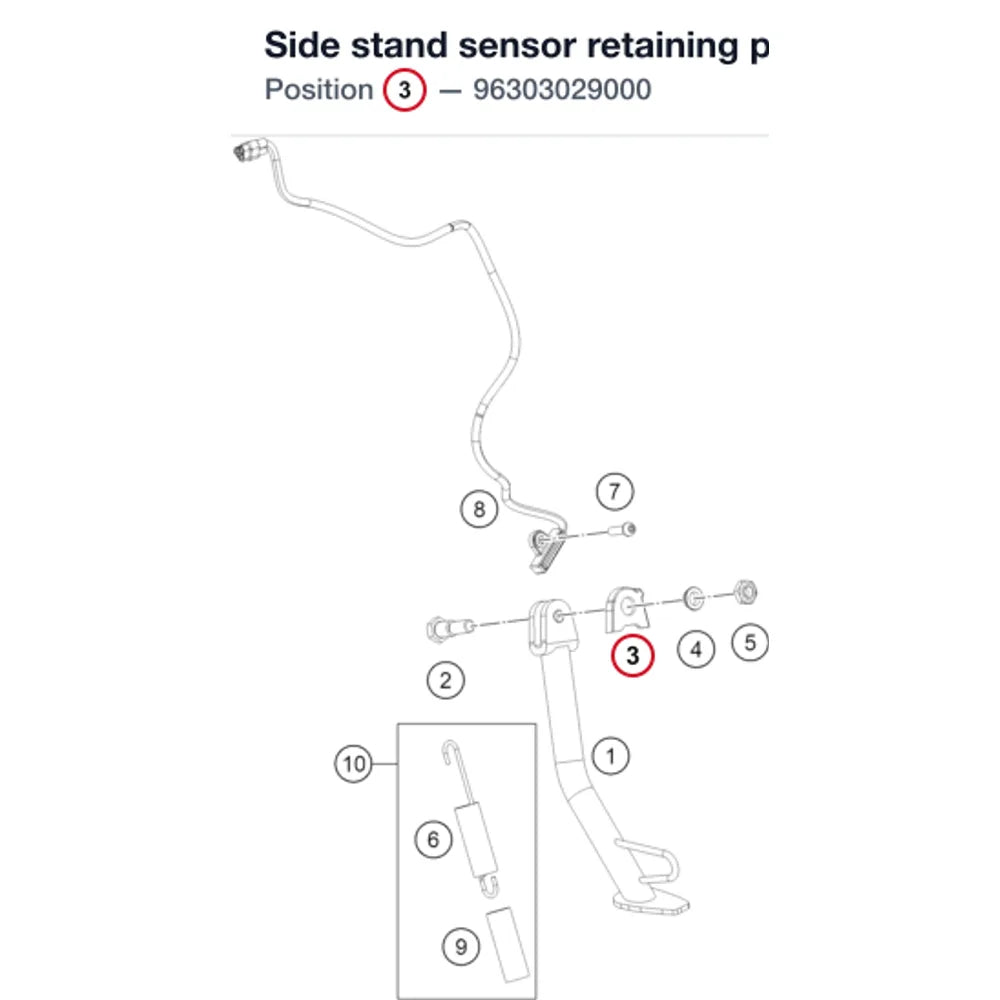 Side stand sensor retaining plate