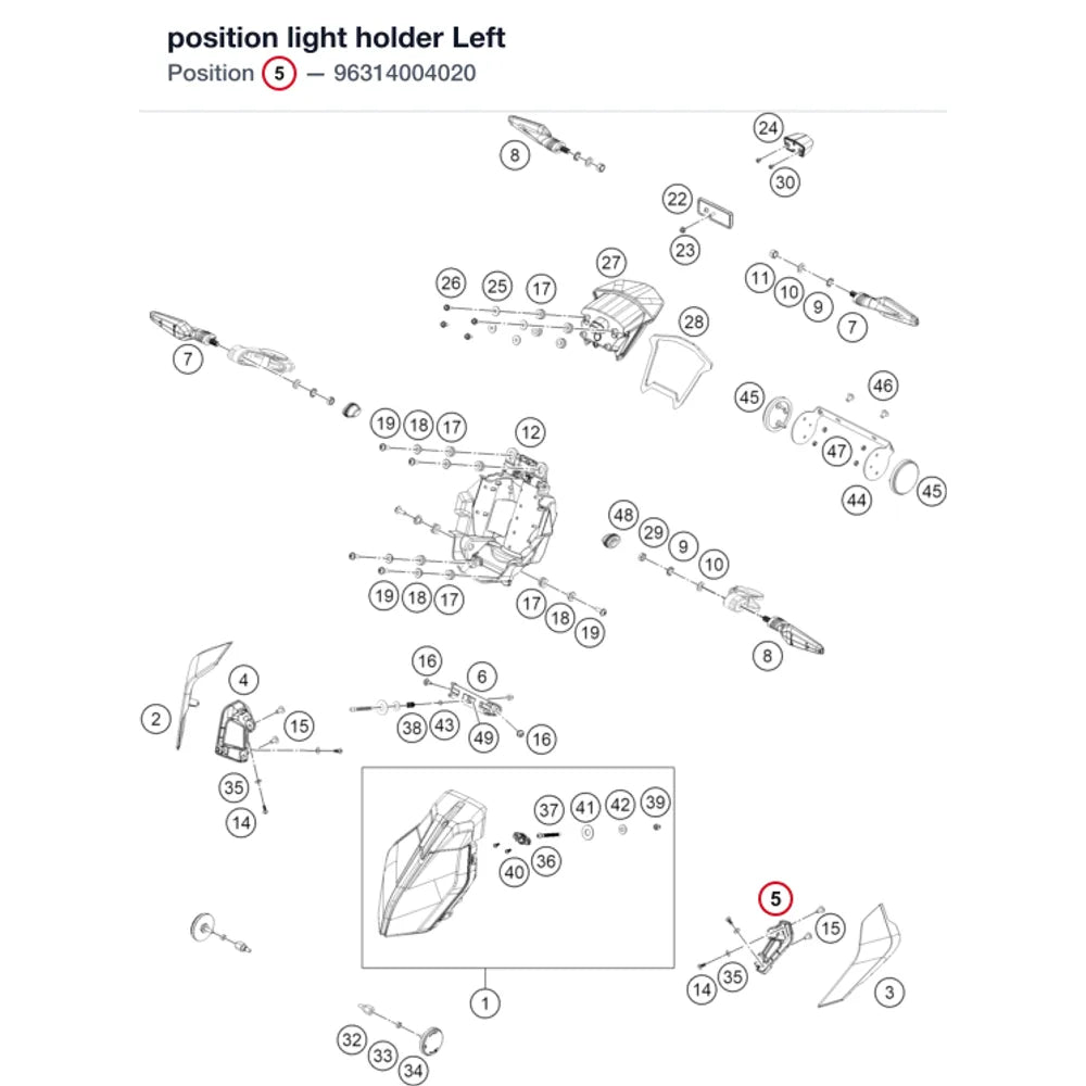 position light holder Left