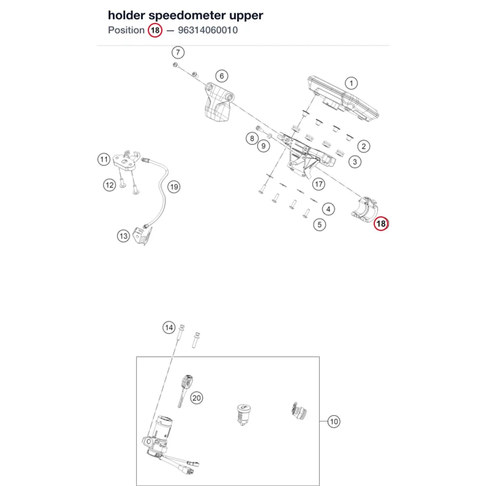 holder speedometer upper