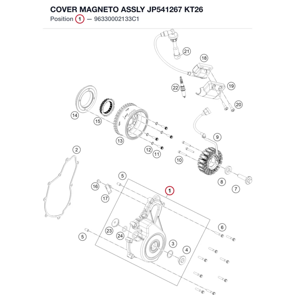 COVER MAGNETO ASSLY JP541267 KT26